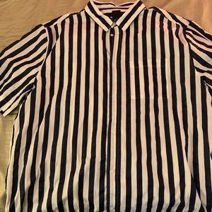 H&M Vertical Stripe Short Sleeve button down shirt